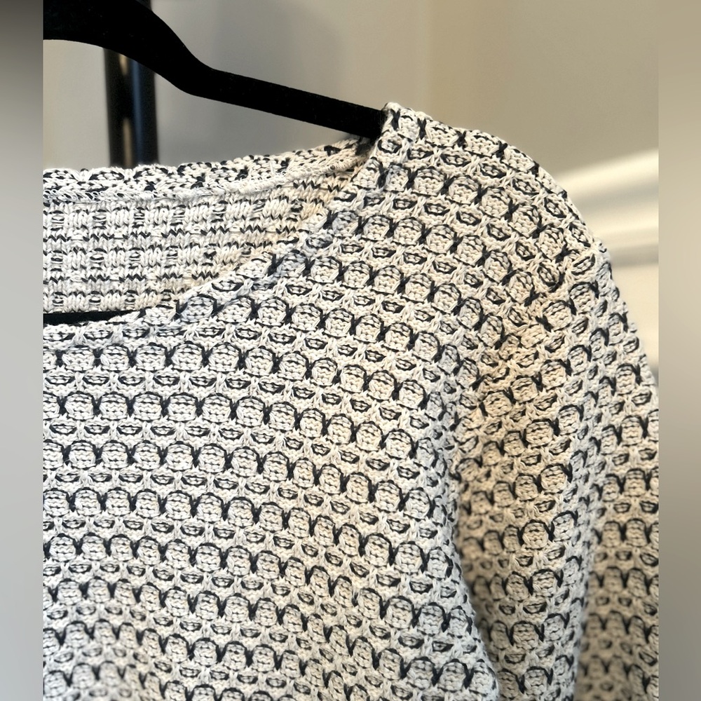 Black and White Textured Sweater